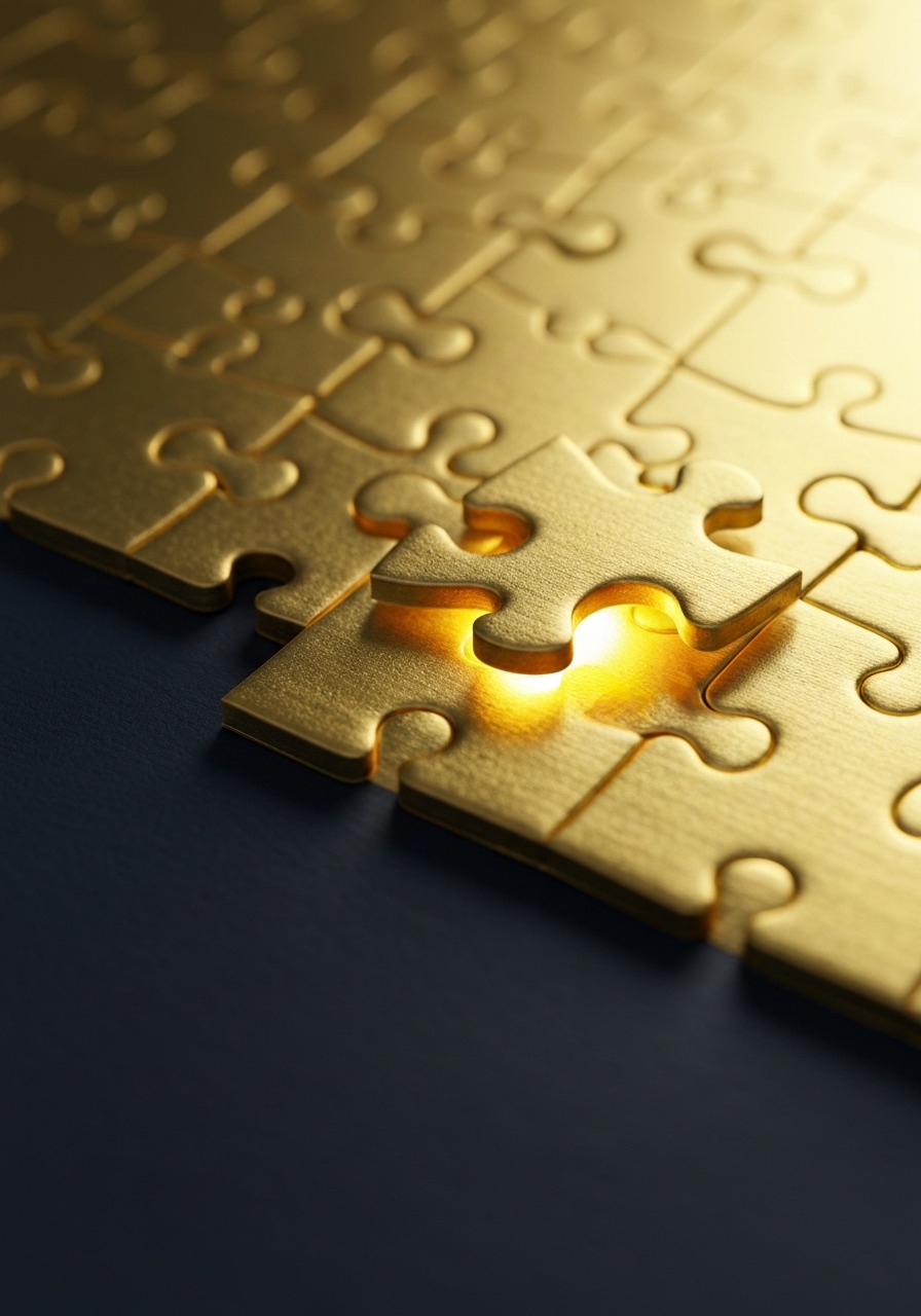 Szukam optymalnych rozwiązań - złote puzzle dopasowane idealnie