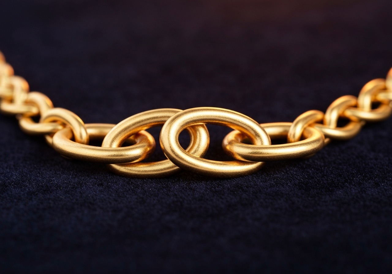 Złote ogniwa łańcucha - symbol zaufania i trwałych relacji